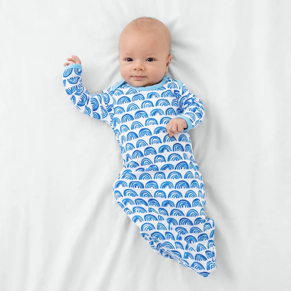 Little Sleepies Blue Rainbow Infant Gown